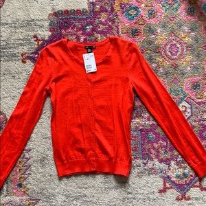 NWT H&M Red Burton up cardigan
